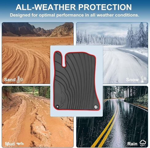 Car Floor Mats Liners Custom Fit for Mercedes Benz CLA 2014-2019/GLA 2015-2020, A Class 2012-2019/B Class 2013-2019 Full Black Rubber Set All Weather Protection Heavy Duty Odorless in Kuwait