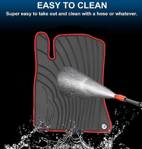 Car Floor Mats Liners Custom Fit for Mercedes Benz CLA 2014-2019/GLA 2015-2020, A Class 2012-2019/B Class 2013-2019 Full Black Rubber Set All Weather Protection Heavy Duty Odorless in Kuwait