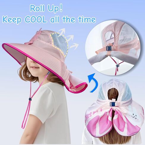 Kids Sun Hat Extra Wide Brim Neck Righ in Kuwait