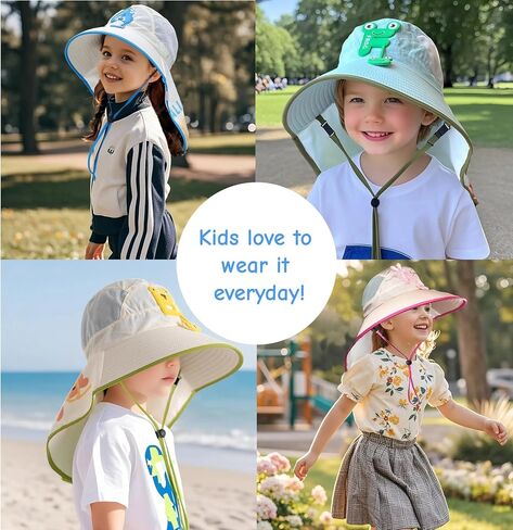 Kids Sun Hat Extra Wide Brim Neck Righ in Kuwait