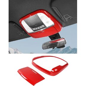 Roof Reading Light Cover Trim Fit for 2011 + Dodge Charger/Durango/Chrysler 300 Interior Accessories Carbon Fiber Reading Lamp Decals Cover Trim Sticker Kit (B)