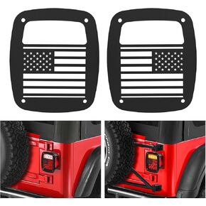 Nilight Tail Light Covers, 2PCS Black Rear Brake Light Guards Protector Exterior Accessories for 1987-2006 Wrangler TJ YJ