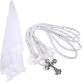 2 Pcs Wedding Unity Veil and Cord Set,Wedding Lasso Rope for Ceremony Catholic,Velo De Novia Para Boda Lazo Para Boda Catolica,Catholic Mexican Weddings Gifts
