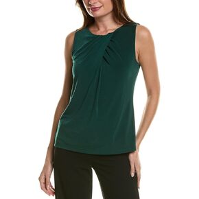 Anne Klein Women's Solid Moss Crepe Ext Shldr Pleated Nk to