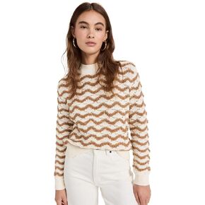 Rebecca Taylor Women's Wavy Stripe Stitched Turtleneck
