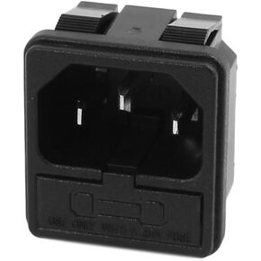 uxcell AC250V JR-101-1FS IEC AC Input Wiring Socket With Three Core Copper Rhodium Power Black