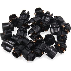 uxcell 25 Pcs Black Car Instrument Dashboard T5 Light Lamp Bulb Socket Adapter Connector