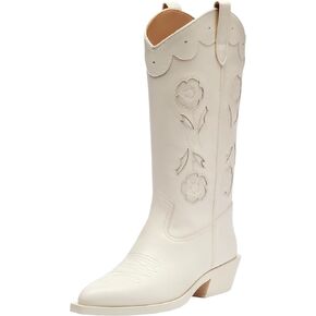 Coach Women's Aria Tall Cowboy Boot Fashion, Charcoal/Black, 7.5