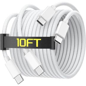 سلك كابل Carplay للسيارة لهاتف iPhone 16/16 Plus/16 Pro/16 Pro Max/15/15 Plus/15 Pro/15 Pro Max، iPad Pro 12.9/11، iPad Air 4/5، iPad Mini 6، 3 حزم 3.3 قدم كابل شحن سيارة مجدول من النايلون من USB A إلى USB C in Kuwait