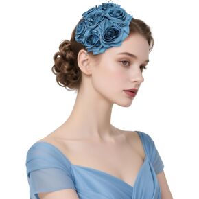 Floral Fascinators Feather Hat for Women Cocktail Tea Party