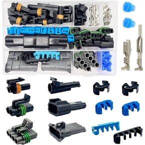 14-12 AWG 2 Pin Connector Connector Pack Countors Kit 2 سلك موصلات توصيل كهربائي مضاد للسيارات واتصل سريع وقطع الاتصال (6 مجموعات)