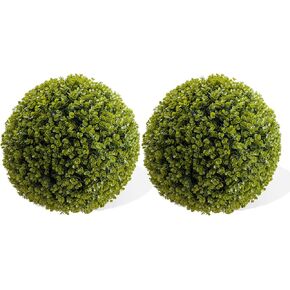 19 Inch Artificial Plant Cedar Topiary Balls 2PCS, Topiary Ball Garden Spheres Decorative Balls for Outdoor Patio Garden and Indoor, Wedding Decoration