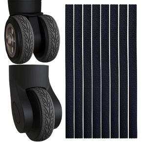 Luggage Wheel Covers Luggage Wheel Protector 8 Pcs Silent Noise Reduction Shock Absorbing Caster Cover for Carry-on Luggage with Wheels (Black)