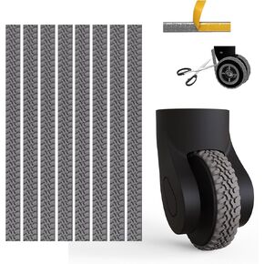8Pcs Luggage Wheel Covers, Suitcases Wheel Covers, Silicone Luggage Protector, Durable, Mute and Shock Absorption, Waterproof (Black)