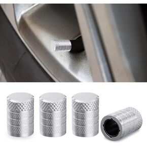 4pcs Car Tyre Valve Caps - أغطية هواء من الألومنيوم المصنوعة من الألومنيوم مع بطانة بلاستيكية - أغطية جذع مقاومة للتسرب المقاومة للتآكل - يغطي صمام العجلات الملحقات لدراجة نارية شاحنة السيارة (أصفر)
