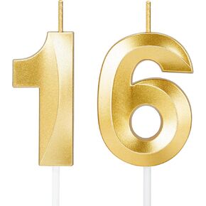 16 شموع عيد ميلاد ، ديكورات عيد ميلاد السادس عشر للفتيات الفتيات ، حلوة 16 كعكة توببر الحفلات ، عدد الشموع لكعك عيد الميلاد