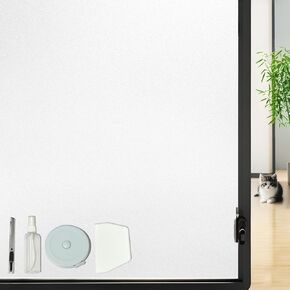 Frosted Window Film Static Cling Privacy Glass Movie غير قابلة للإزالة لا غراء مقاوم للماء حماية للأشعة فوق البنفسجية لغرفة نوم المطبخ الحمام (17.7x78.7 بوصة)