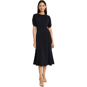Maggy London Women's Elegant Midi Puffed Sleeves-Fitted Waist A-line Silhouette-Versatile Cocktail Dress