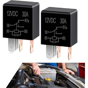 ترحيل السيارات ، مروحة مروحة تبريد 12V 30A ، طقم ترحيل الهواء ، مكيف الهواء متعدد الأغراض ، Universal لمعظم السيارات (أسود)