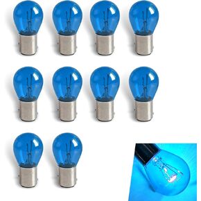 10 PCS 1157 Car Halogen Brake Light ، 1.04 "× 2.06" 12V 21/5W Bay15d Interface لمبة قدم عالية منخفضة ، إكسسوارات إضاءة للخيوط مستقرة ، مناسبة لمعظم السيارات ، الدراجات النارية (الأحمر)