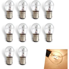 10 PCS 1157 Car Halogen Brake Light ، 1.04 "× 2.06" 12V 21/5W Bay15d Interface لمبة قدم عالية منخفضة ، إكسسوارات إضاءة للخيوط مستقرة ، مناسبة لمعظم السيارات ، الدراجات النارية (الأحمر) in Kuwait