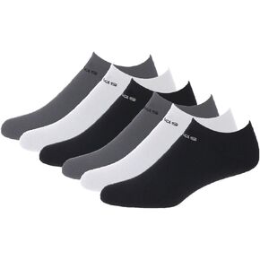 Adidas Women's Superlite No Show Socks (Pack of 6) (Women's Sock size (5-10), Black/White/Grey)