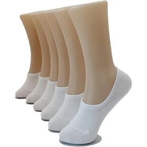 Women’s No Show Socks – 6-Pack Invisible, Non-Slip, Cotton Liner Socks for Sneakers, Loafers & Everyday Wear