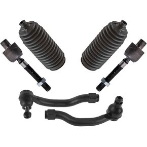 TRQ Front Steering Kit Steering Rack & Pinion Bellow Tie Rod Compatible with 2009-2012 Acura TSX