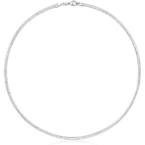 Ross-Simons Italian 3mm Sterling Silver Round Omega Necklace.