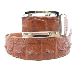 Genuine Crocodile Backbone Skin Leather Men's Belt 46" Long Auto Locking