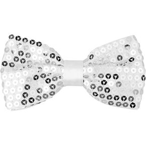 Men's Sequin Shiny Bowtie Sparkling Adjustable Neck Solid Color Bow Ties for Prom Party