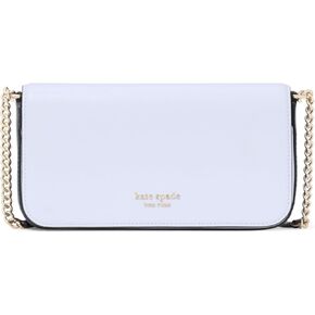 kate spade new york Devin Colorblocked Saffiano Leather Flap Chain Wallet, Pale Sapphirine Multi