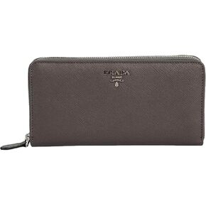 برادا كونتيننتال Zip-Around Wallet Saffiano Leather Gray