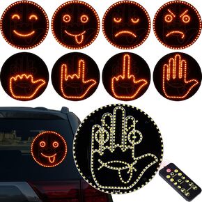 Tomorotec LED Car Expression Display with Remote Control for Quick Gesture Changes, Easy Installation Multiple Light Modes Hand Gesture Signal Light, Bright LED Anti-Tailgating and Safety Warnings