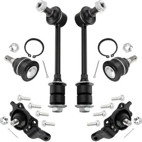 6pcs Stabilizer Stablizer Bar Links Lower & Upper Ball Comborts Side Driver Driver Side Toyota Tundra 2004-2005 (التعليق على الطرق الوعرة) K80521 K80522 K90255 K90681