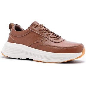 Men's Orthopedic Leather Dress Fashion Sneakers: Comfortable Plantar Fasciitis Business Walking Shoes with Arch Support, Orthotic Flat Feet Thick Sole Sneakers for Foot and Heel Pain Relief
