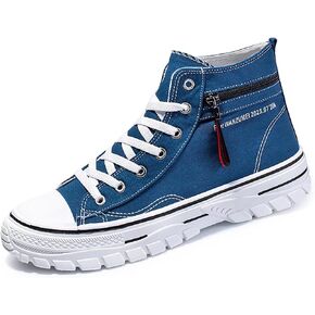 Men's High Top Canvas Shoes Walking Shoes for Men Comfort Fashion Casual Skate Sneakers with Soft Out-Sole in Saudi Arabia