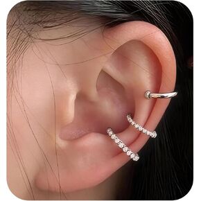Ear Cuffs & Wraps – Non-Piercing Trendy Earrings for Women, Perfect Teen Girl Gifts - Gold & Silver Ear Crawlers with Snowflake Star Design