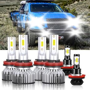 Compatible For Nissan Rogue 2014-2020 Bulbs, H11 High Beam + H11 Low Beam + H11 Fog Light Bulbs Combo,300% Brightness 6500K 30000LM, Plug and Play, IP68 Pack of 6