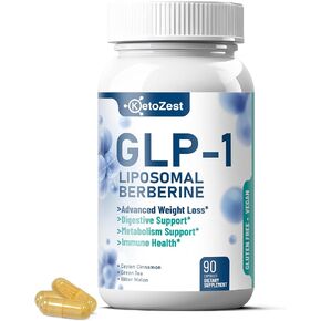 GLP-1 Weight Loss Supplement - 15-in-1 GLP1 Booster for Weight Management Appetite Suppressant Fat Burn for Women Men - with Liposomal Berberine HCl Bitter Melon Citrus Bergamot Fenugreek Seed