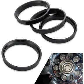 Pack of 4 Hub Centric Rings, Hub Reducing Ring Shaft Shock Absorbing Collar Adapter Ring, 73.1mm-60.1mm Modification Replacement Accessories (Black)