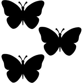 WSQ Retractable Screen Door Decals (3-Pack) - Size 3.5" - Butterfly (Black) - Keep Children Safe, Alert Birds, Dogs, Kids - Window Safety Stickers - Warn and Protect