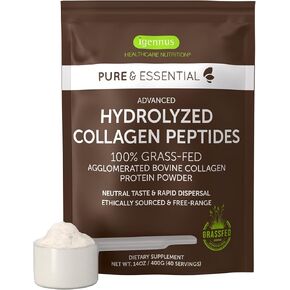 Igennus Highest Grade Hydrolyzed Collagen Peptides, Clean Label, 100% Grass Fed Bovine Collagen Protein Powder, for Collagen Types 1, 2 & 3 for Women & Men, Non-GMO, Free Range, 40 Servings