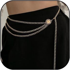 Waist Chain Belt for Women Sun Moon Chain Belt Adjustable Pearl Chain Belt Wedding Prom Jewelry Accessories