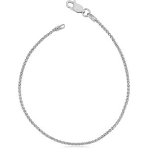 Kooljewelry Sterling Silver Round Chain Chain Anklet (1.1 مم ، 1.5 مم ، 2 مم أو 2.6 مم) in Saudi Arabia