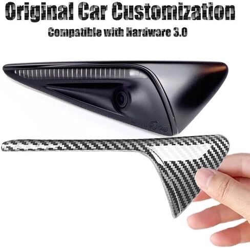 2 Pcs Blind Spot Side Camera Covers for Tesla HW4.0, Compatible with Model 3 and Model Y (Matt Black, HW 4.0) in Kuwait