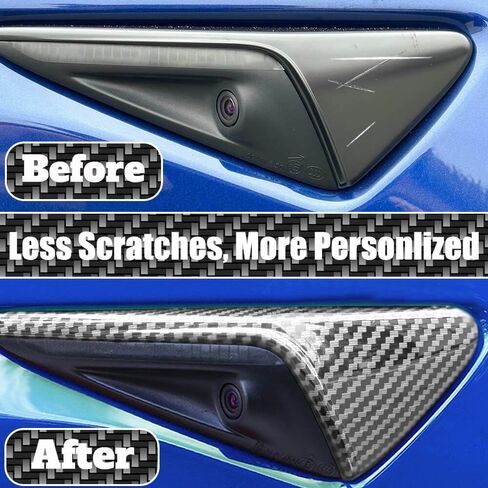 2 Pcs Blind Spot Side Camera Covers for Tesla HW4.0, Compatible with Model 3 and Model Y (Matt Black, HW 4.0) in Kuwait