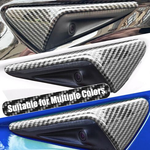 2 Pcs Blind Spot Side Camera Covers for Tesla HW4.0, Compatible with Model 3 and Model Y (Matt Black, HW 4.0) in Kuwait