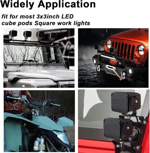 2pcs 3 inch Led Pod Lights Covers Cube Light Covers 3 inch Fog Lights Covers Light Bar Lens Dustproof Covers for ATV Truck UTE 3x3inch Square Cube Pod Lights Covers Fog Lampshade (2PCS Yellow Covers) in Kuwait