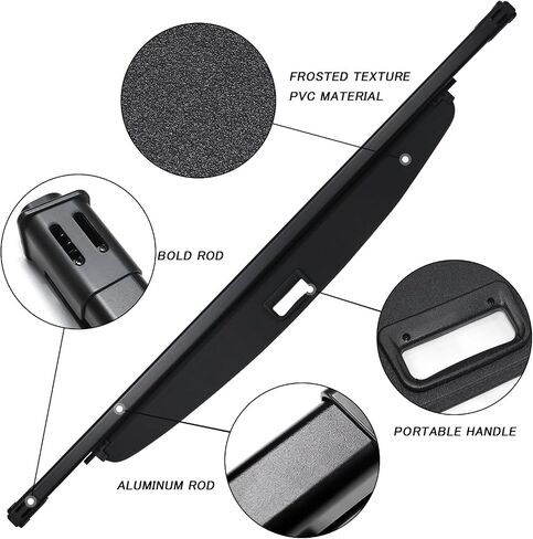 Sze Cargo Cover for Lincoln Nautilus 2024 2025 Accessories Retractable Trunk Cover Black Rear Trunk Security Cover Shielding Shade Waterproof-New Upgrade in Saudi Arabia